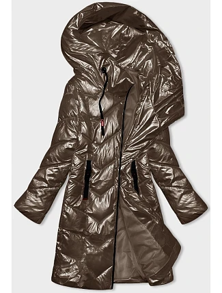 Dámska metalická zimná bunda Rosse Line Brown (7227)