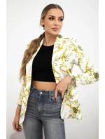 Bavlnená bunda s farebnou potlačou ecru+žltá