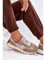 Zamszowe Buty Sportowe Damskie Na Platformie Vinceza 66720 Beżowe