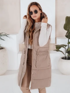 Dámska prešívaná vesta LADISA béžová FashionStreet TY3289