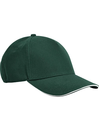 Beechfield B 825C 5-panelová čiapka typu „sandwich“ EarthAware® 53.825C fľaškovozelená/biela
