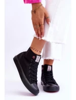 Damskie Klasyczne Wysokie Trampki Cross Jeans LL2R4088C Czarne