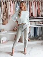 Dámske džínsové nohavice s kvetinovým vzorom PERLAON modré FashionStreet UY2477