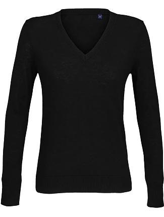 NEOBLU Sullivan Women Dámsky sveter s výstrihom do V 24.3988 deep black