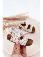 Dziecięce Sandałki Na Korkowej Podeszwie Z Klamrami Dinozaury Multikolor Thessa