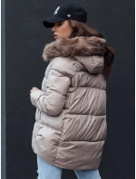Dámska zimná bunda s kapucňou STELLAR beige FashionStreet TY4494 Dámska zimná bunda s kapucňou STELLAR beige FashionStreet TY4494