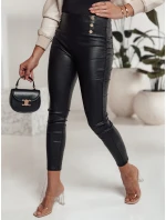 Dámske voskované nohavice SKINLOVE s vysokým pásom čierne FashionStreet UY2198
