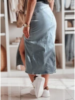 Džínsová midi sukňa s rozparkom MORETES modrá FashionStreet CY0481