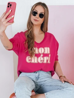 Dámska bavlnená blúzka s potlačou CHERINO fuchsiová FashionStreet RY2829