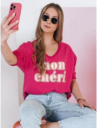 Dámska bavlnená blúzka s potlačou CHERINO fuchsiová FashionStreet RY2829 Dámska bavlnená blúzka s potlačou CHERINO fuchsiová FashionStreet RY2829