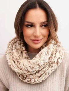 Dámsky vlnený hrubý šál na zimu KN24 svetlo béžový