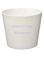 Biely keramický kvetináč – budúca pani – malý Biely keramický kvetináč – budúca pani – malý