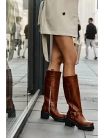 Dámske luxusné kožené topánky 3432 Camel - Sweet Shoes