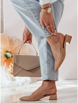 SLIMGIM khaki FashionStreet lodičky na podpätku ZY0864 SLIMGIM khaki FashionStreet lodičky na podpätku ZY0864