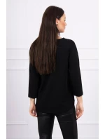 Blúzka s 3D grafikou plameniaka čierna