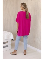 Blúzka nadrozmernej veľkosti s fuchsiovým príveskom Blúzka nadrozmernej veľkosti s fuchsiovým príveskom