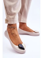 Damskie Baleriny Z Serduszkiem ZAXY LL285030 Jasnobeżowe