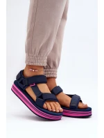 Damskie Sandały Na Platformie Lee Cooper LCW-24-05-2754L Granatowe