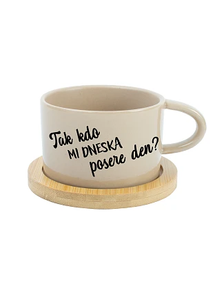 TAK KTO MI DENNEŠNE ZACHRÁNIŠ DEŇ? - krémový pohár na makrónky 200 ml