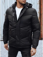 Pánska zimná bunda s odnímateľnou kapucňou čierna FashionStreet TX4833