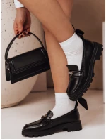 Dámske mokasíny s plochou podrážkou ELEGANCIO black FashionStreet ZY0708