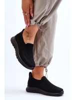 Damskie Tenisówki Materiałowe Wsuwane Czarne Adiora