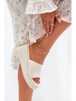 Dámske papuče na klinoch z eko kože Light Beige Obenae Dámske papuče na klinoch z eko kože Light Beige Obenae