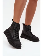 Wysokie Trampki Damskie Ocieplane Big Star OO274A355 Czarne