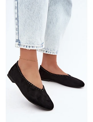 Čierne balerínky s pleteným lemovaním Talessa Čierne balerínky s pleteným lemovaním Talessa