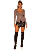 Dámsky sexy kardigán so zavinovacími prvkami IN-1537 Grey - Koucla