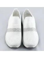 Biele azúrové dámske topánky so zirkónmi (C1057)