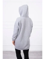 Mikina s kapucňou a nášivkami sivá Mikina s kapucňou a nášivkami sivá