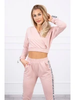 Sada s ozdobnými stuhami tmavo púdrovo ružová