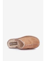 Pohodlné domáce papuče s výšivkou dámske Inblu FX000021 Camel