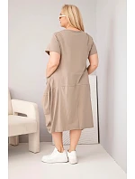 Dámske bavlnené šaty Plus Size s vreckami Fango