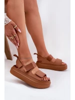 Sandały Damskie Na Platformie Z Rzepami Camel Nitepira