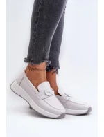 Dámske kožené mokasíny na platforme svetlo šedé S.Barski Dámske kožené mokasíny na platforme svetlo šedé S.Barski