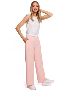 Dámske spoločenské nohavice M570 ružové - Moe
