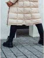 Dámska prešívaná zimná bunda s kapucňou MENSI béžová FashionStreet TY4585