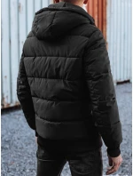 Pánska prešívaná zimná bunda s kapucňou čierna FashionStreet TX4948