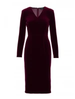M889 Zamatové bodycon šaty - bordové M889 Zamatové bodycon šaty - bordové