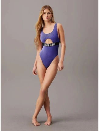 Dámske jednodielne plavky KW0KW02640 C86 modrá - Calvin Klein