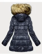 Tmavomodrá dámska prešívaná bunda pre prechodné obdobie (2M-052) Tmavomodrá dámska prešívaná bunda pre prechodné obdobie (2M-052)