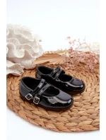 Lakierowane Balerinki Dziecięce Z Paseczkami Czarne Margenis