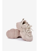 Sneakersy Dziecięce Na Platformie Beżowe Hanomess
