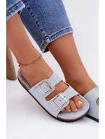 Dámské pantofle s přezkami Modré Oliena