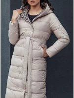 Dámsky prešívaný zimný kabát s kapucňou GRACE béžový FashionStreet TY4518 Dámsky prešívaný zimný kabát s kapucňou GRACE béžový FashionStreet TY4518