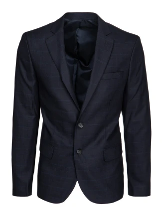 Pánske jednoradové sako v tmavomodrej farbe FashionStreet MX0623