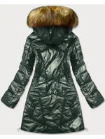 Dámska lesklá zimná bunda Dark Green (m-21008)