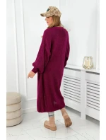 Dlhý sveter tmavo fialová